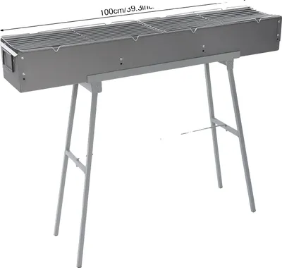Produktbild von Tragbarer Holzkohlegrill, Robuste Bauweise, Einstellbarer Luftstrom, Grau