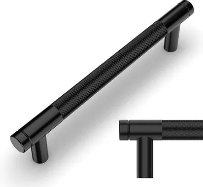 Produktbild von Gekartelde Kastgrepen, 10 Stück, 128 mm, schwarz, vintage, Küchenkasten