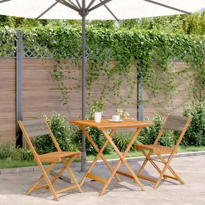 Obrázek produktu pro Maison Exclusive – 3dílná bistro sada, šedá, polypropylen a masivní dřevo