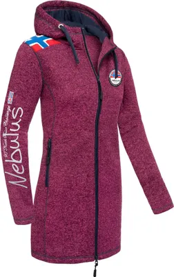 Produktbild von Nebulus Fleecemantel NORSKINI Damen, warmer Mantel, Mantel mit Kapuze , P5942 - Damen, fuchsia, XL/42