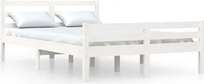 Image de vidaXL Lit en bois massif blanc 150x200 cm
