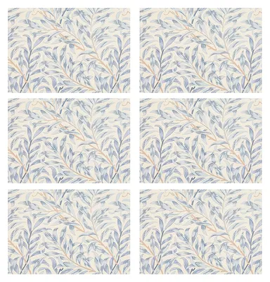 Obrázek produktu pro Set Tischsets Pimpernel Weidenzweig Blau 6 Stück, Waschbarer Baumwollmix, Für Alltag Und Festlichkeiten