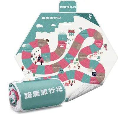 Immagine prodotto di Qunature Coperta da picnic 200x200cm Coperta da campeggio all'aperto impermeabile pieghevole Tappetino da picnic Verde chiaro-rosa esagonale