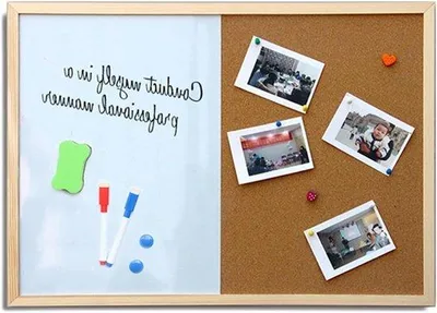 Productafbeelding van Kurkborden met Houten Frame - Prikbord Bulletin - Notities Ophangen - Magnetisch Bord - 30x40 cm - Niet gespecificeerd