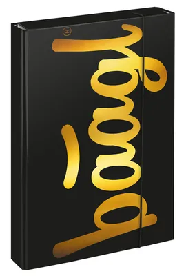 Produktbild von Baagl Heftbox für Schulranzen - Heftmappe A4 für Kinder mit Gummiband und Innenklappen - Sammelmappe, Sammelbox mit Gummizug für Jungen (Gold)