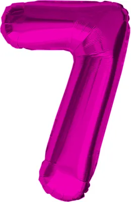 Produktbild von Oblique Unique 1x Folien Luftballon mit Zahl 7 Kinder Geburtstag Jubiläum Silvester Party Deko Ballon pink