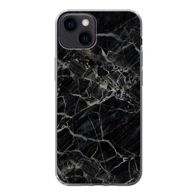 Produktbild von MuchoWow® Handyhülle Schutzhülle Hülle für iPhone 13 Marmor - Schwarz - Weiß Silikon Softcase Handy Hülle - Karteninhaber