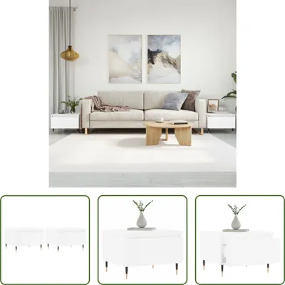 Produktbild von The Living Store Couchtische 2 Stk. Weiß 50x46x35 cm Holzwerkstoff