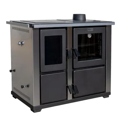 Produktbild von Kaminofen mit Backfach und Herdplatte Teba TKS 18 Rechts Mehrfachbelegung Holzofen 10 kW Kamin Ofen Holz Holzherd Küchenhexe Kochplatte Küchenofen