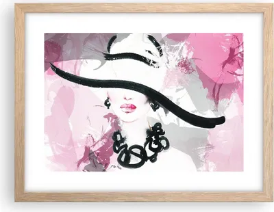 Produktbild von Gerahmtes Poster - Rahmen in heller Eiche - Frau Abstraktion - 40x30 cm - Wand Bild - Wanddeko - Wandbilder - Kunstposter - Wandposter - Bilderrahmen - Bilder - Kunstdruck - Wandbild - P2NAA40x30-3690