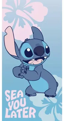 Produktbild von Lobbes Strandtuch Stitch blau 70x140 cm - Disney Badetuch