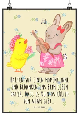 Produktbild von Mr. & Mrs. Panda Bild Ostern Frühlingsgefühle DIN A3 - Blumig - Geschenk, Wandbild, Deko, Küken, Musik, drucke, Frühling, Hase, Kunstdruck, Ostergrüße, wanddeko
