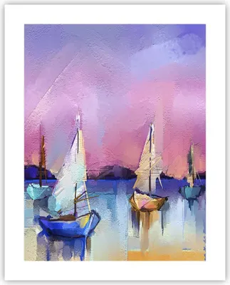 Produktbild von Poster - Poster ohne Rahmen - Segelboot See - 40x50 cm - Wand Bild - Wanddeko - Wandbilder - Kunstposter - Wandposter - Bilder - Kunstdruck - Wanddekoration - Wandbild - P2XPA40x50-4099