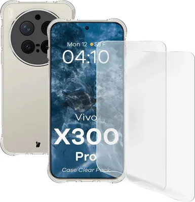 Produktbild von Handyhülle + 2x Folie für Vivo X300 Pro, Bizon Case Clear Pack, Transparent