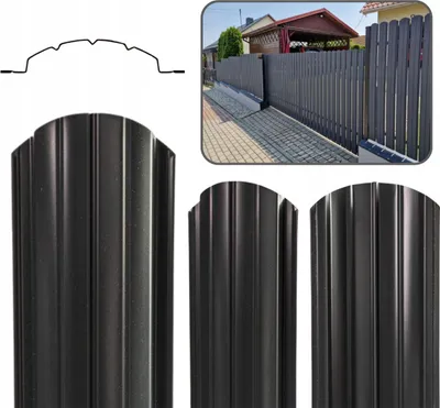 Zdjęcie produktu dla Nora Sztacheta Metalowa Ogrodzeniowa Ocynk Dwustronna Grafit Połysk 90cm