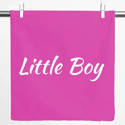 Produktbild von Huuraa Kissenbezug Little Boy Schriftzug 40x40cm Fuchsia Baumwolle Dekokissenbezug Geschenkidee