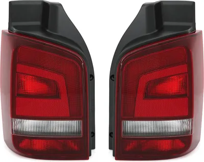 Zdjęcie produktu dla Światła tylne czerwone / czarne LEWE + PRAWE dla VW T5 Facelift od