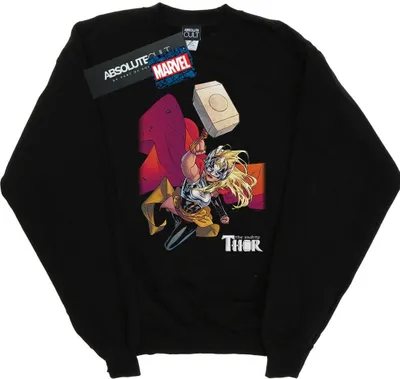Produktbild von Marvel - "The Mighty Thor Mjolnir" Sweatshirt für Herren BI41740 (L) (Schwarz)