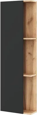 Produktbild von Planetmöbel Seitenschrank 40 cm Gold Eiche / Anthrazit, Wohnzimmer, Flur, Gaderobe, Badezimmer