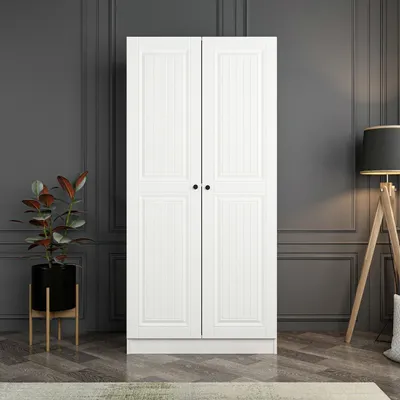 Produktbild von Skye Decor, Kale Membran White - 210, Kleiderschrank, Weiß, 100 % MELAMINBESCHICHTETE SPANPLATTEN, 90 x 52 x 210 cm