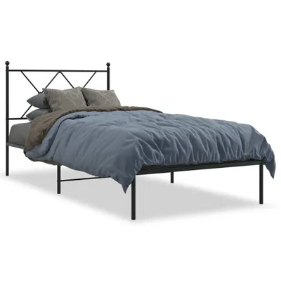 Obrázek produktu pro vidaXL Postel s čelem kovová černá 90x190 cm