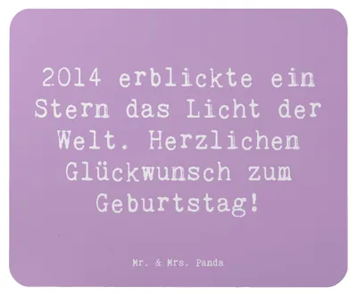 Produktbild von Mr. & Mrs. Panda Mousepad Spruch 2014 Geburtstag Stern - Lavendeltraum - Geschenk, Happy Birthday, Glückwunsch, Mouse Pad, laptop, Geburtstagszitat, mousematte, Mauspad