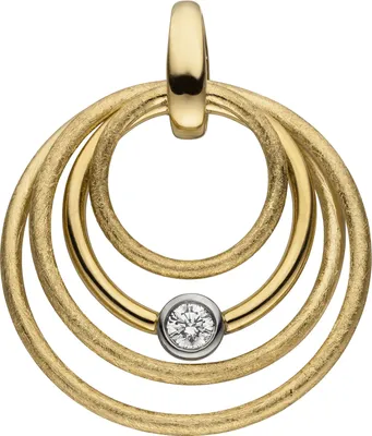 Produktbild von Anhänger 585 Gold Gelbgold eismatt 1 Diamant Brillant Diamantanhänger