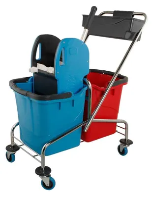 Produktbild von Axis Line Doppelfahrwagen Reinigungswagen 25 Liter Chrom