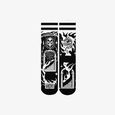 Image de Chaussettes American Socks Death Noir/Blanc .