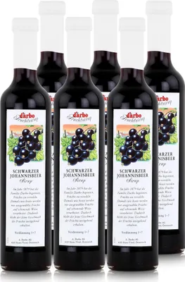 Produktbild von Darbo Schwarzer Johannisbeer Sirup 500ml - Cocktails Kaffeesirup (6er Pack)