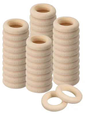 Holzringe 200 Stück 25 mm 6 mm dick glatt für Basteln