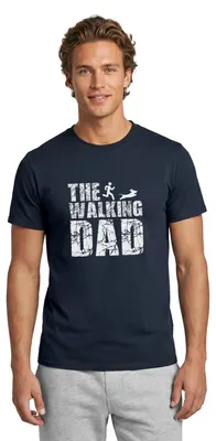 Produktbild von Spreadshirt The Walking Dad | Papa Mit Hund Männer T-Shirt, 5XL, Navy