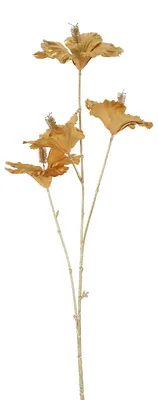 Produktbild von Countryfield Kunstblume Hibiskus Dekoration Gold 84cm Luxus Blume