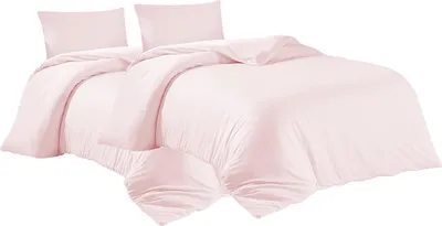 Produktbild von Bettwäsche 2er 135x200 + 2er 40x80 cm Puderrosa Bettbezug Baumwolle, 4-teilig
