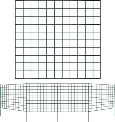 Produktbild von EINFEBEN Teichzaun Drahtzäune 22tlg set Gartenzaun, Gitterzaun mit 10 Zaunelemente und 12 Befestigungsstaeben, Freigehege, Gartenzaun, Tiergehege(10x Gerade)