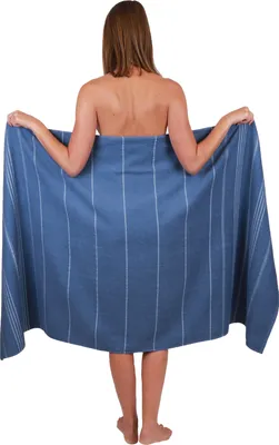 Produktbild von Betz Badetuch XXL 90 x 180 cm LINES Strandtuch Farbe - blau