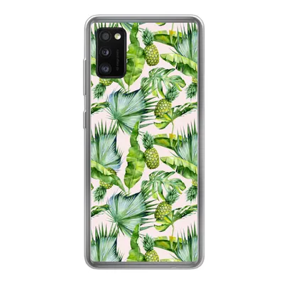 Produktbild von MuchoWow® Handyhülle Schutzhülle Hülle für Samsung Galaxy A41 Blätter - Ananas - Muster Silikon Softcase Handy Hülle - Mobiltelefon