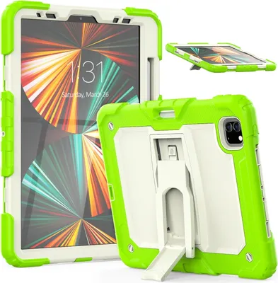 Produktbild von Tasche für iPad Pro 5/4/3 12.9" mit Ständer und Schultergurt Grün