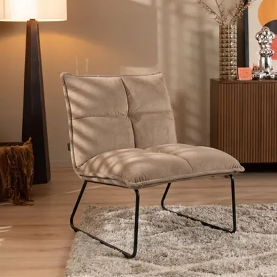Produktbild von Bronx71 Samt Sessel Malaga modern taupe