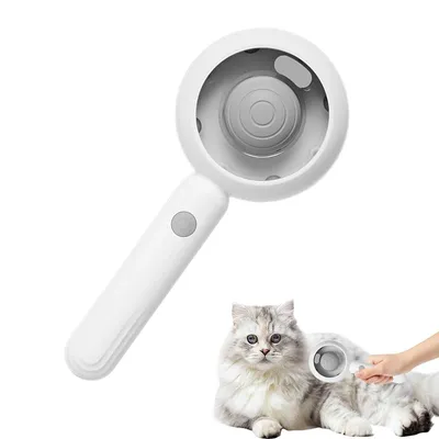 Produktbild von Haustierbürste,Katzenbürste mit Dampfspray, 140°gebogene Edelstahlborsten,Fellbürste,Selbstreinigung,Dampfbürste für Katzen, Hunde, Kaninchen