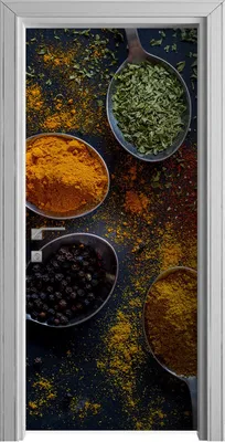 Produktbild von Tür Selbstklebende 90x210 cm Türfolie Türtapete Klebefolie - Gewürze Gemüse