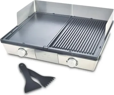 Zdjęcie produktu dla Grill stołowy SOLIS 2200 W, 2 płyty grillowe z powłoką nieprzywierającą, 2 oddzielne regulatory temperatury. Si