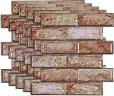 Produktbild von Wandaufkleber - dreidimensionale Ziegelwandaufkleber. - Wandtattoo, Wandbild, Klebekunst