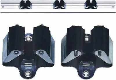Image de Prax support d'appareils 2 pièces pour appareils avec un diamètre de tige de 35 mm adapté avec des pièces en caoutchouc noir