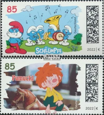Produktbild von Briefmarken BRD (BR.Deutschland) 2022 Mi 3717-3718 (kompl.Ausg.) postfrisch Die Schlümpfe und Pumuckl