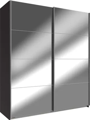 Produktbild von Schwebetürenschrank Kleiderschrank Easy Plus graphit spiegel 180x65x210cm