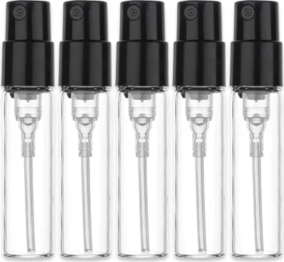 Produktbild von 5x Glasflasche klar 2 ml mit Steckzerstäuber Flaschen Apothekerflaschen