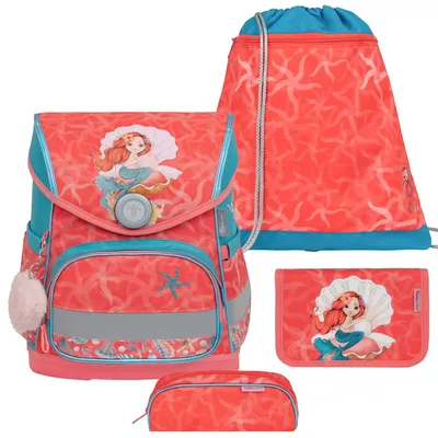 Produktbild von Belmil Schulranzen Set COMPACT Magnetverschluss 19L 4tlg Meerjungfrau f. Mädchen