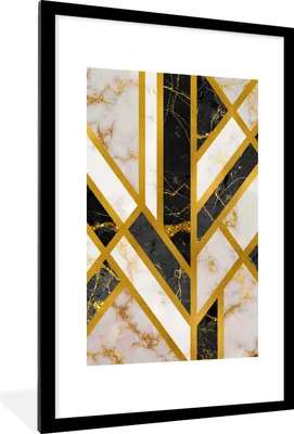 Produktbild von MuchoWow® Gerahmtes Poster Marmor - Design - Luxus 60x90 cm - Poster mit Schwarzem Bilderrahmen Wandposter Rahmen Foto Bilder - Dekoration - Wandposter Wohnzimmer - Hochwertig