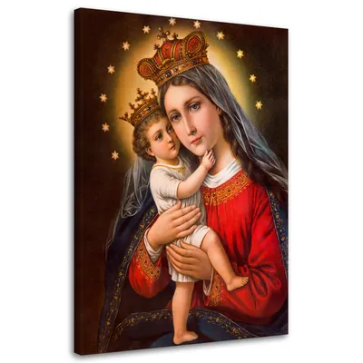 Obrázok produktu pre Obraz na plátne madona s dieťaťom 40x60 cm Feeby farebné maľba na stenu pripravené na zavesenie